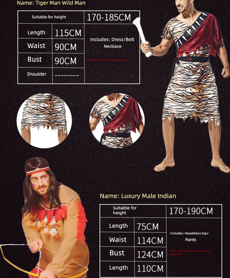 men and women Indian people Africa show Halloween clothing