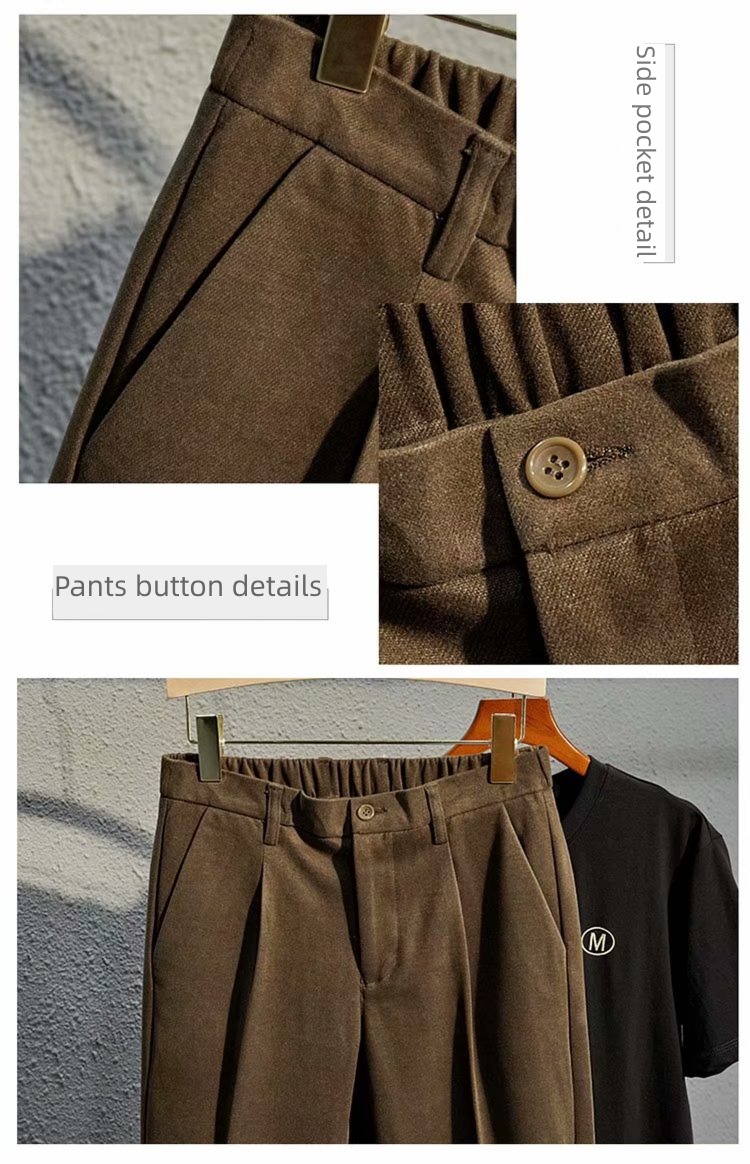 handsome Autumn and winter Nine points Thick and solid keep warm Self-cultivation Western-style trousers
