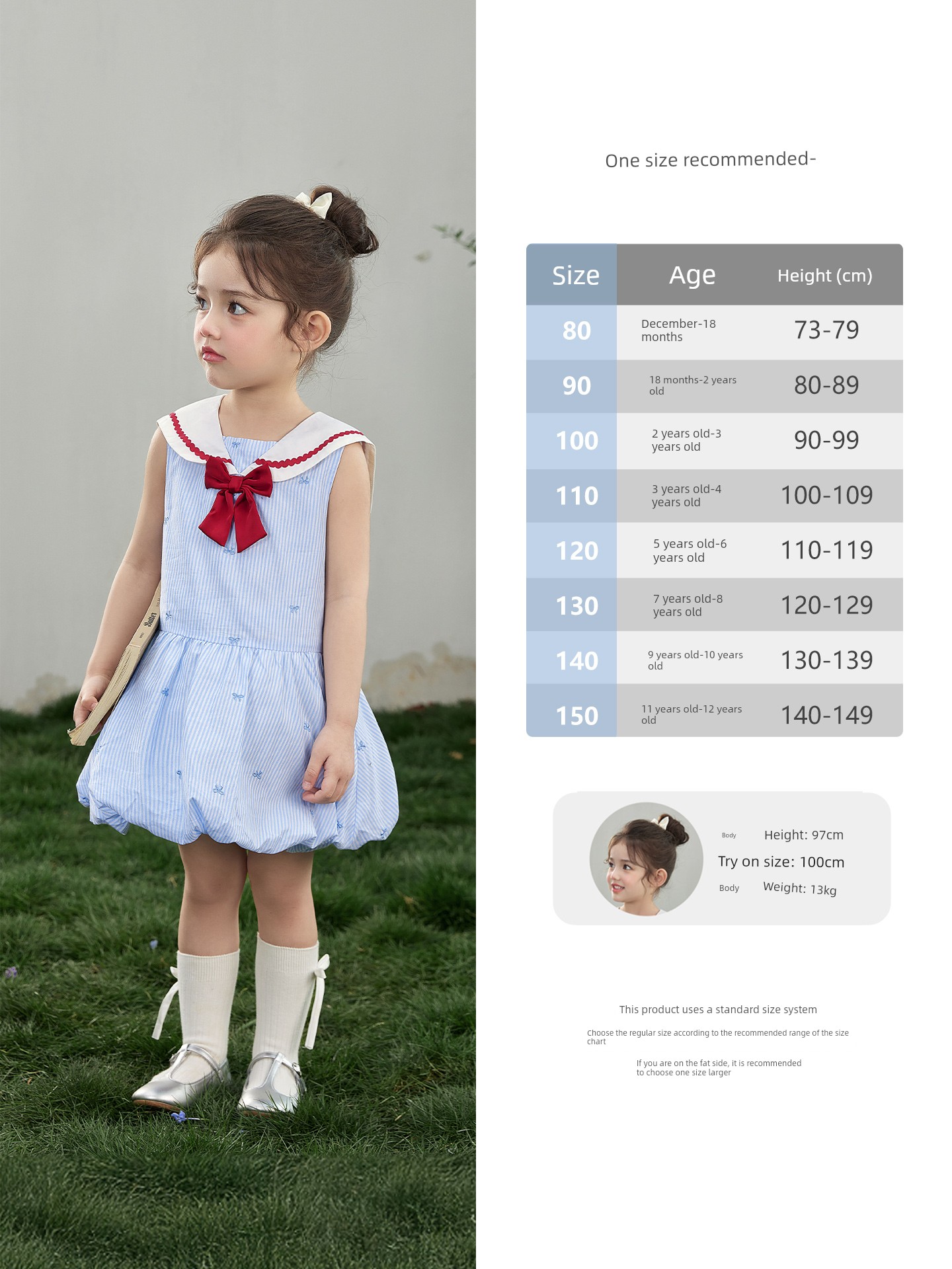Jellybaby Girls' Dress Pure Cotton Summer Princess Dress New Style Kidsren's Preppy Style Baby Girl Summer Dress — 3