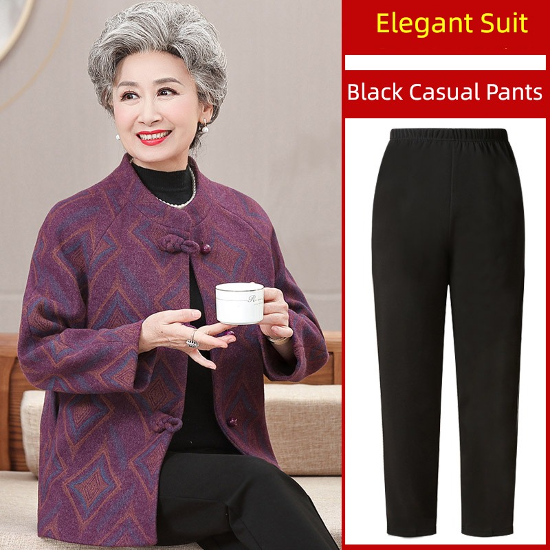 loose coat female Tang costume old lady Woollen cloth clothes loose coat