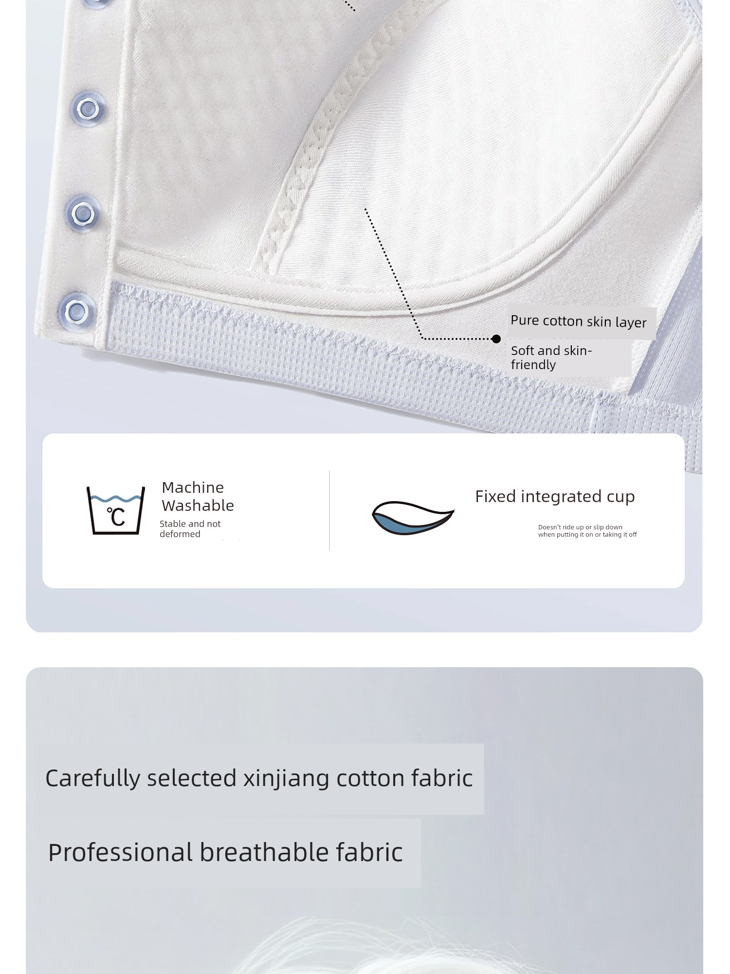 Front-Buttoned Nursing Bra for Postpartum Breastfeeding and Sleeping, Special Vest-Style Maternity Bra for Pregnancy, Ultra-Thin Summer Model — 14