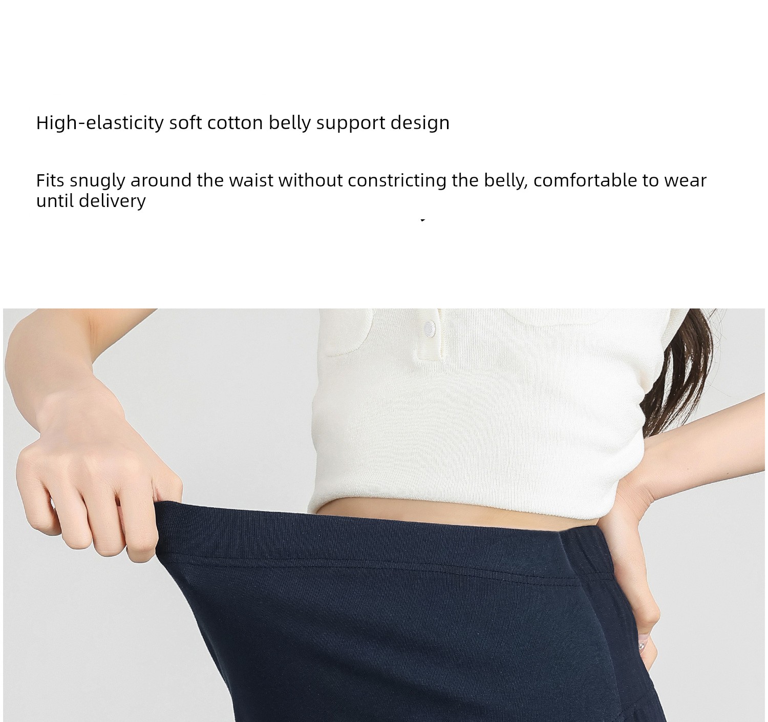 Maternity Premium Wide-Leg Pants Summer Thin Lyocell Cool Linen Casual Pants Ice Silk Draped Maternity Trousers — 7