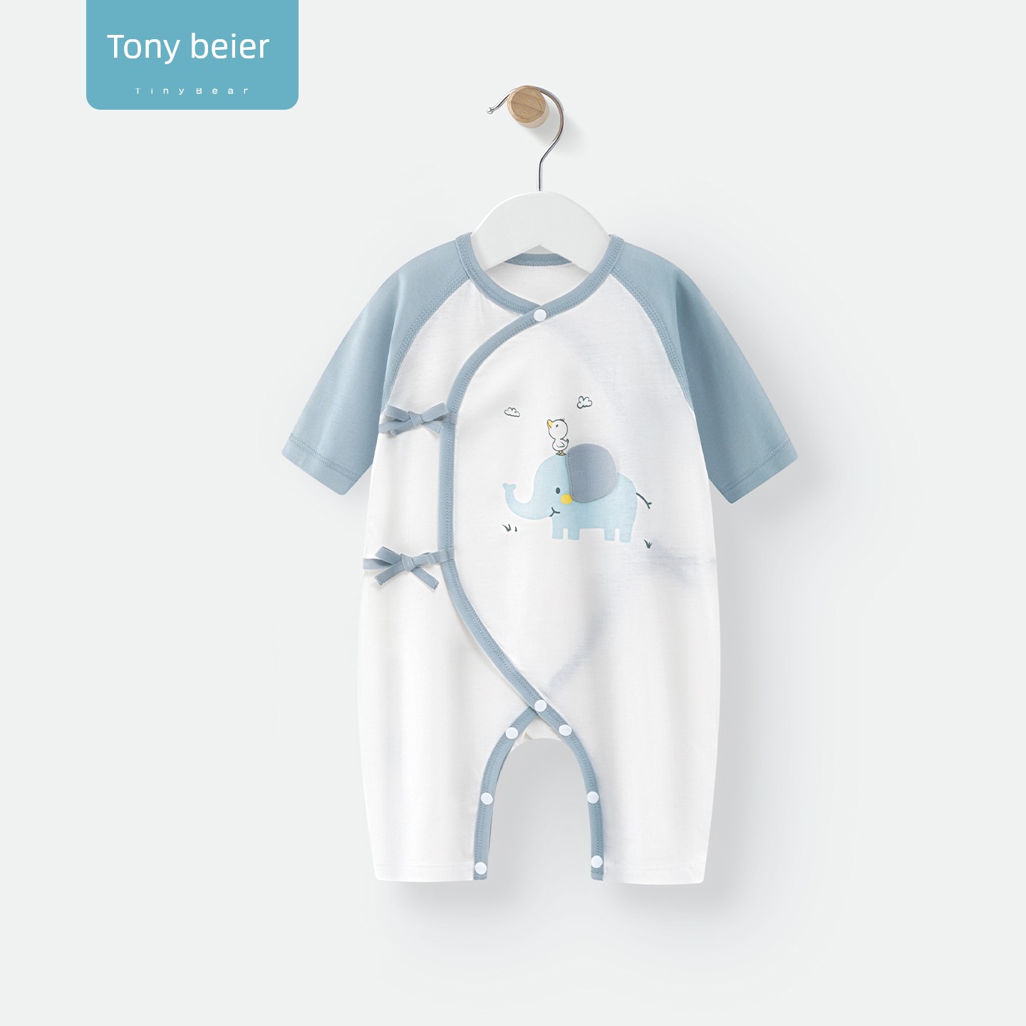 Tony Bear Baby Romper Spring and Autumn Long-Sleeve Elephant Design Air-Conditioning Clothing Pure Cotton Elephant Ear Outfit — 4