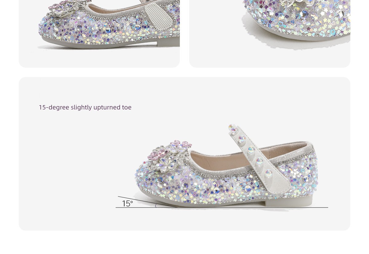 Girls' Crystal Princess Shoes 2026 New Leather Shoes Kidsren's Crystal Shoes Soft Sole Baby Girl Shoes Shiny Summer and Autumn — 18