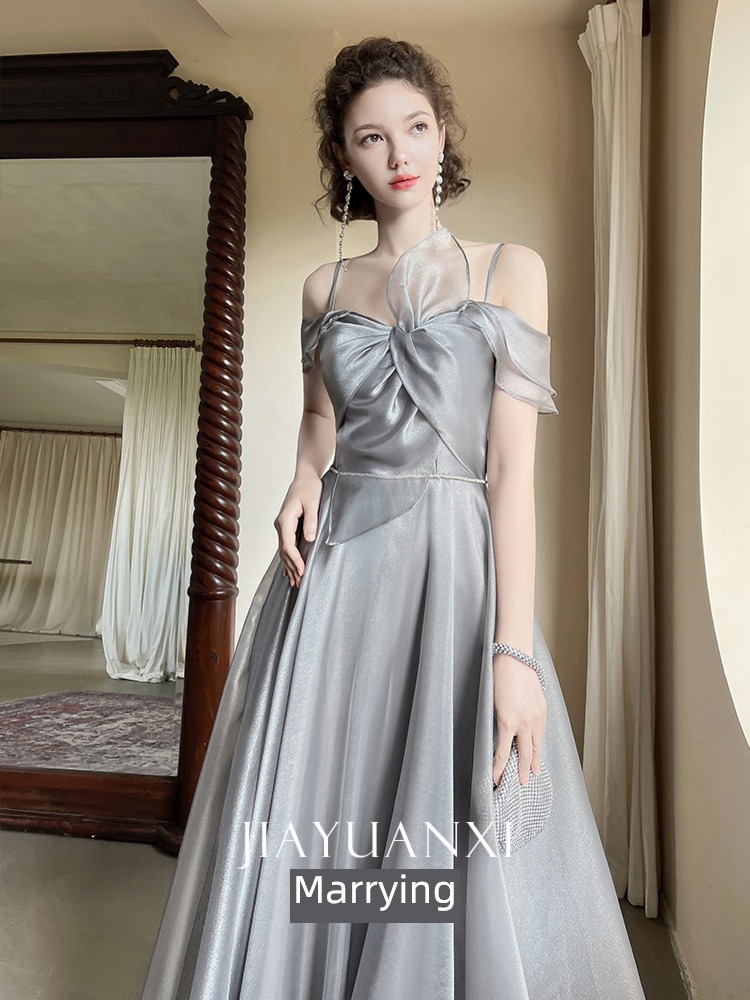 grey Bridesmaid Dresses winter have more cash than can be accounted for 2022 new pattern temperament Advanced sense Show thin Xianqi Sisterhood Evening dress female