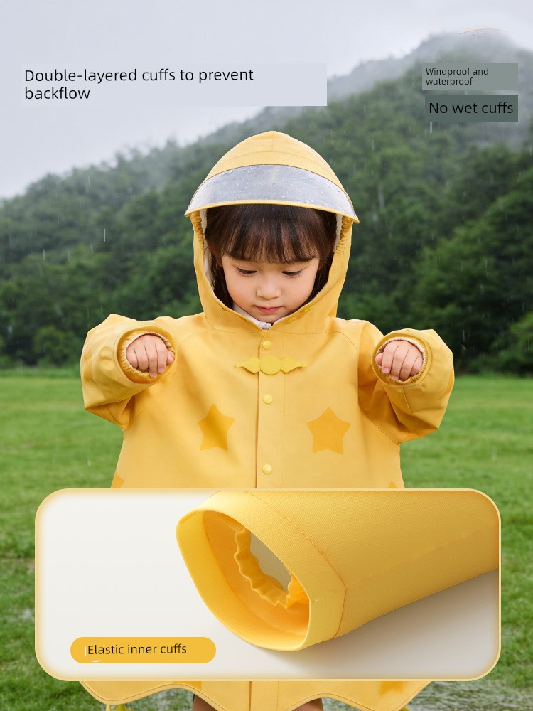 Star Little Shark Children's Raincoat and Rain Shoe Set for Boys and Girls, Waterproof Cartoon Rain Boots, Non-Slip Water Shoes — 5