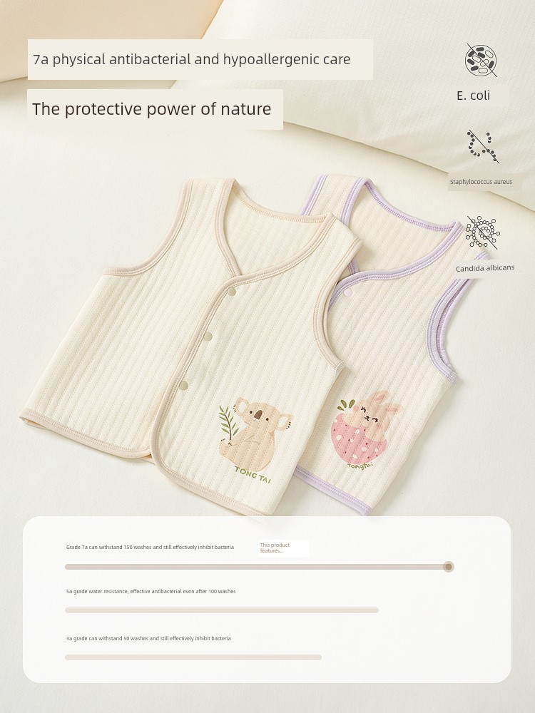 Tongtai Baby Vest Autumn and Winter Pure Cotton Warm Clothing for Boys and Girls Baby Clothes Vest Waistcoat Outerwear