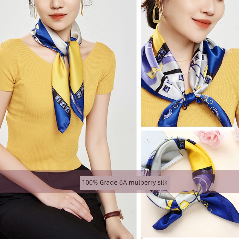 ma'am Versatile neck summer shirt mom Silk scarf