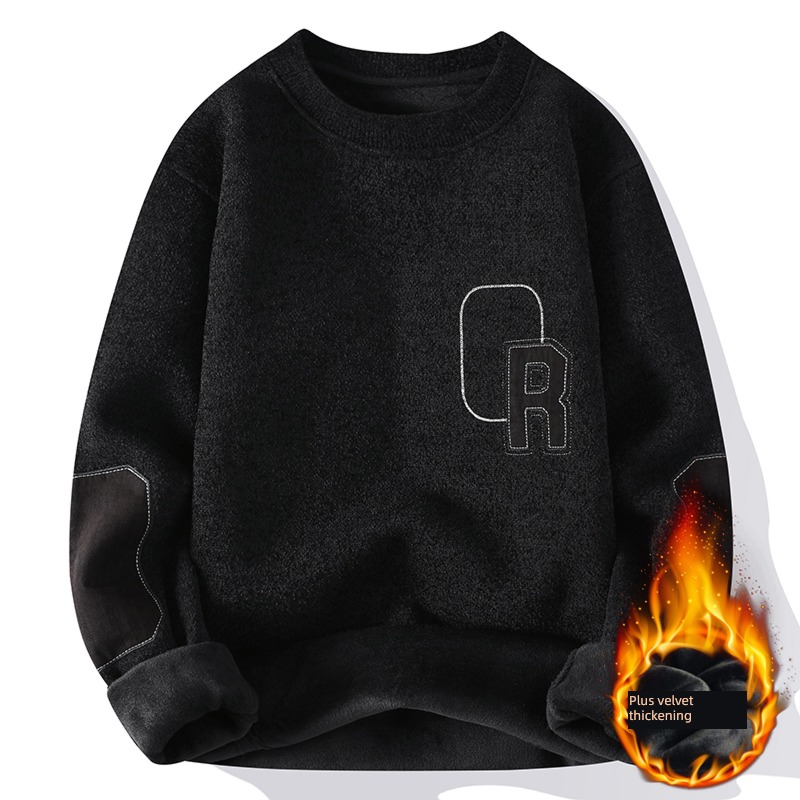 Round neck one Velvet youth Undershirt man sweater