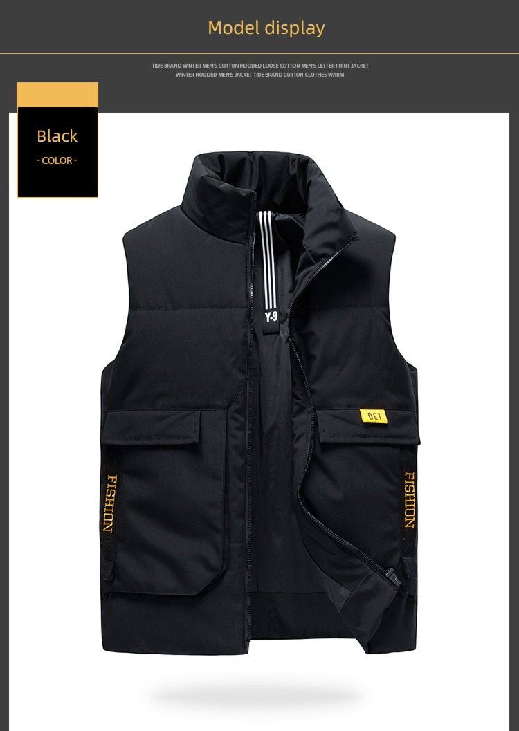 Vest waistcoat handsome youth Down cotton winter work clothes