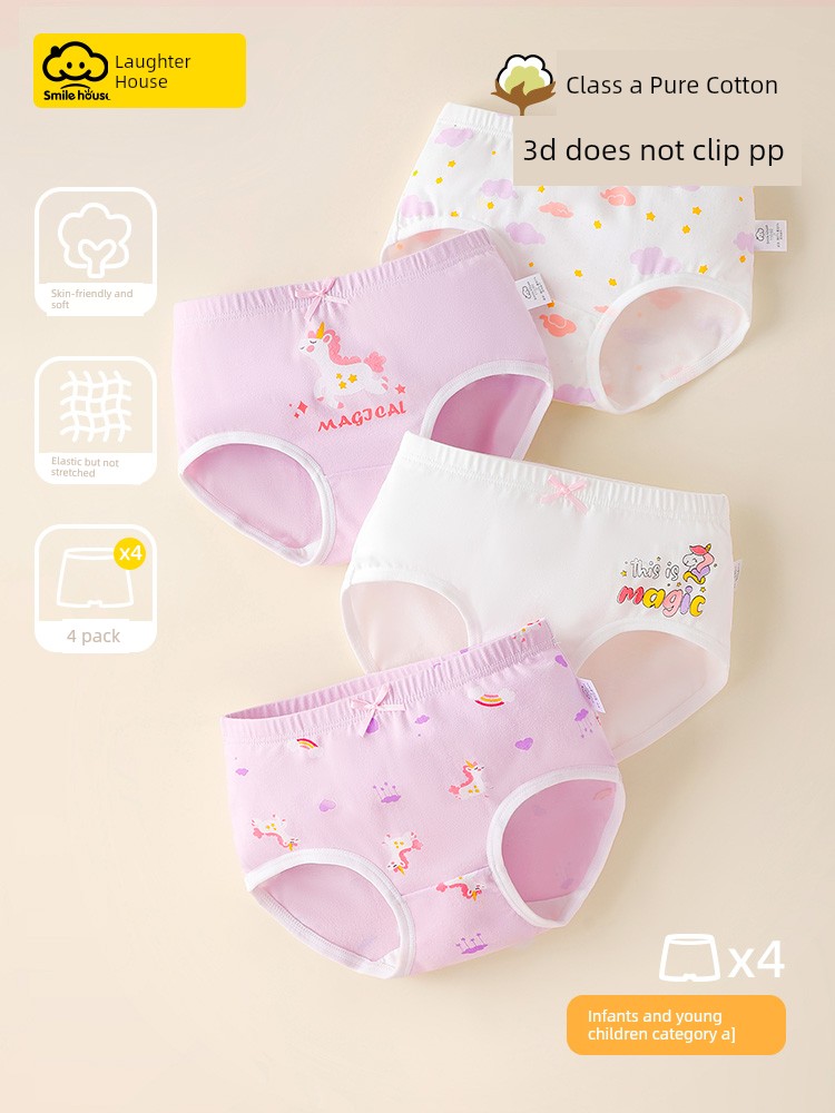 Girl Cartoon Print Baby Pure Cotton Underwear