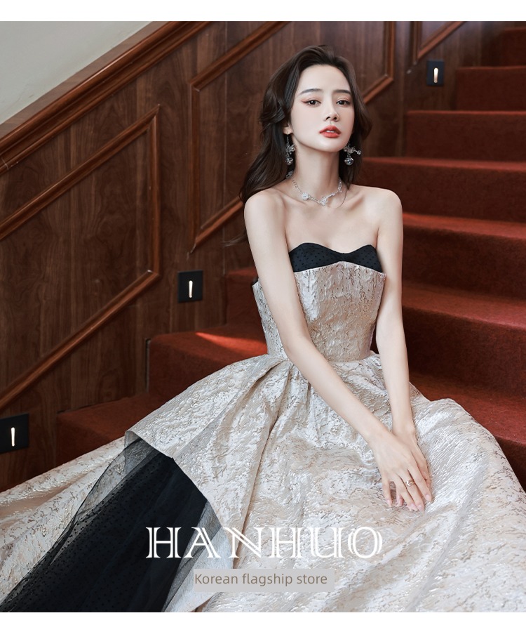 Dress skirt high-end A lady of temperament vocal music Art examination undergarment covering the chest and abdomen