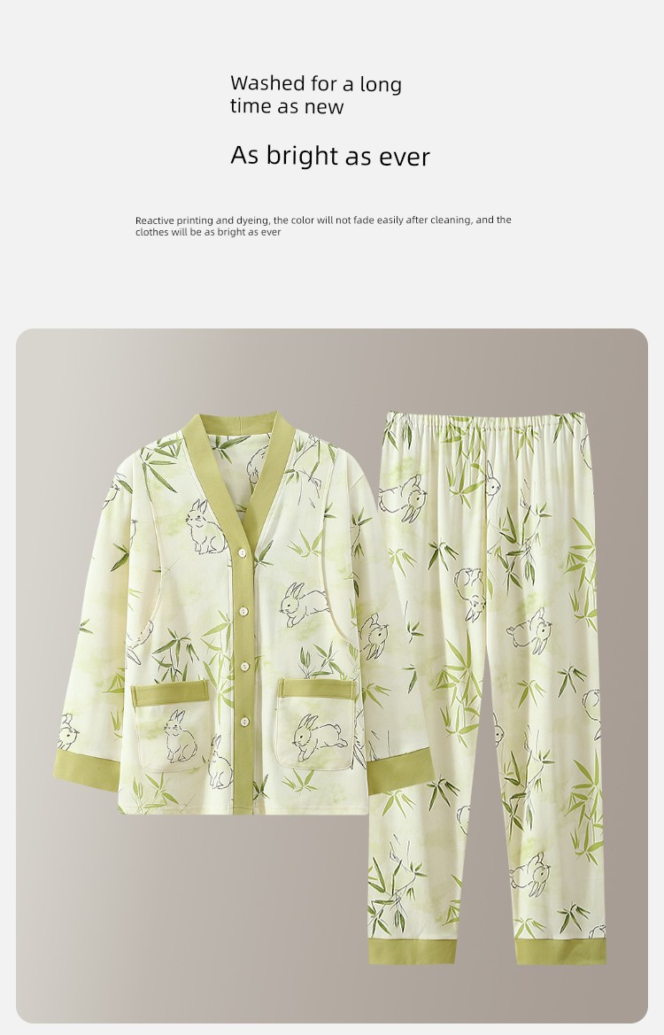 Pure Cotton Postpartum Clothing, Autumn and Winter Postpartum Nursing Pajamas for Women, Special for Breastfeeding, Spring and Autumn Maternity Home — 15