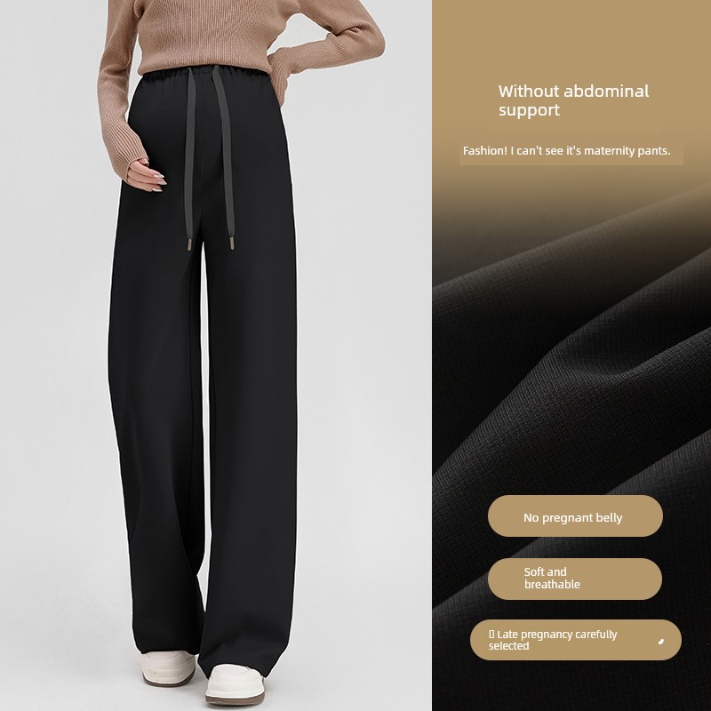 Autumn and Winter Thickened Outer Wear Casual Straight-Leg Pregnant Women's Pants — 7