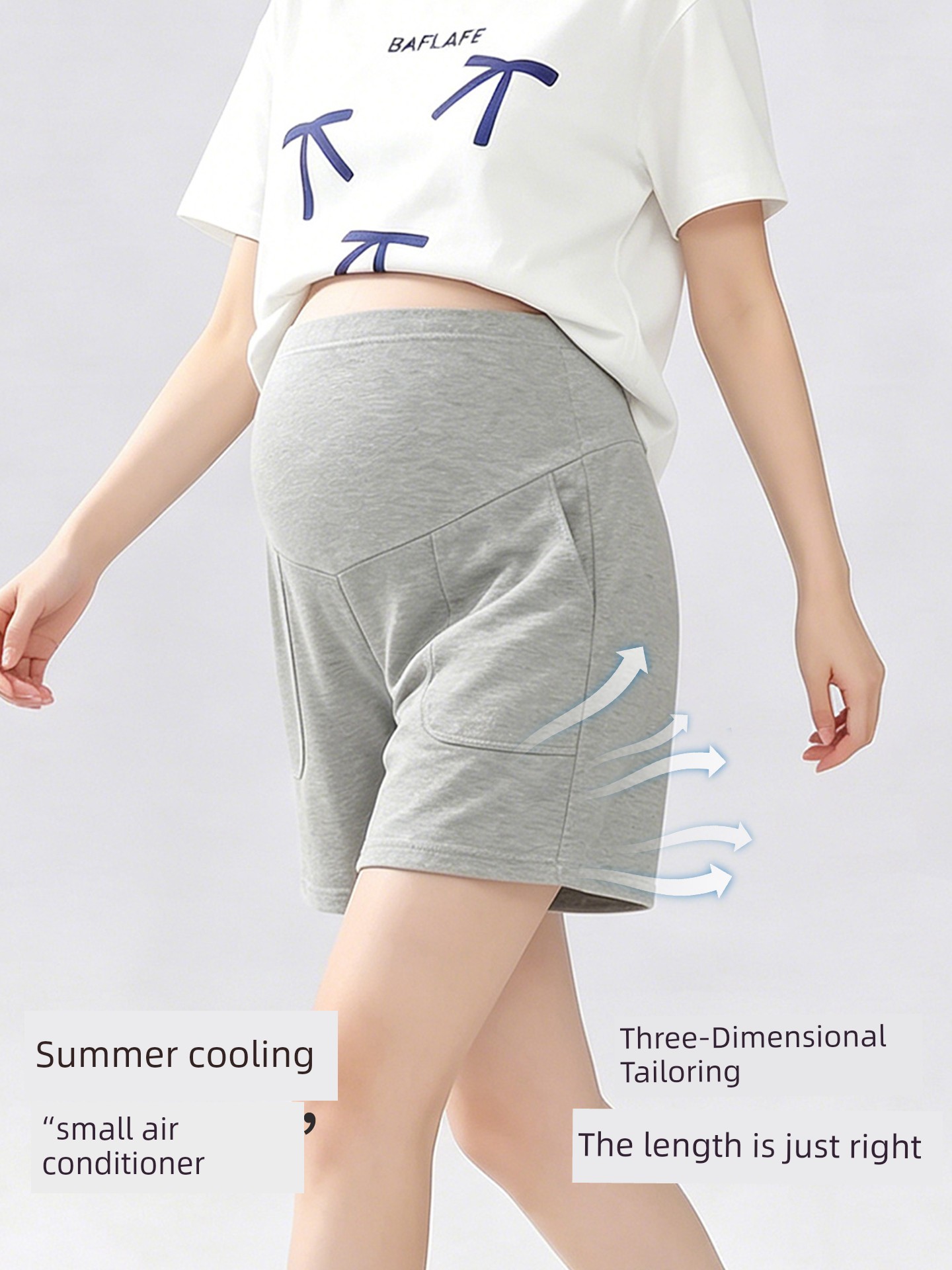Jq Jingqi Maternity Shorts for Summer 2026 New Thin Style Five-Point Pants, Non-Tightening on the Belly during Pregnancy, Maternity Wear — 4