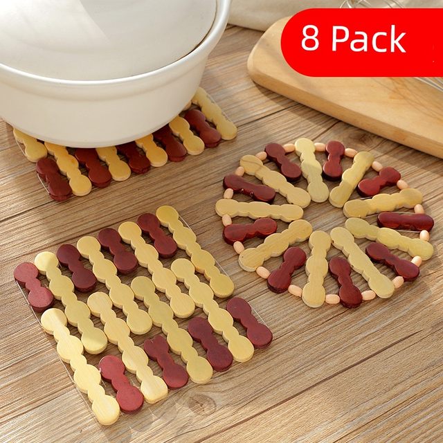 Vegetable mat heat insulation pad table pad coaster bowl anti-scalding pot pad plate bamboo pad home place mat heat-proof heat-resistant bowl pad