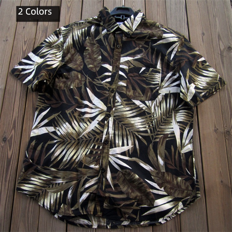 fashion foreign trade original single national sandy beach Short sleeve shirt