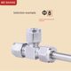 304 stainless steel double-screw tee intermediate pipe quick connector T-type equal diameter variable diameter gas source instrument copper pipe 8