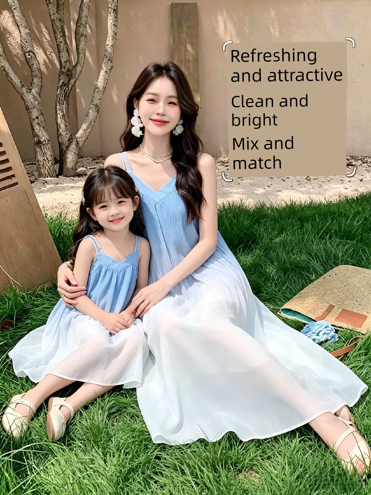 Dopamine Summer Seaside Holiday Beach Dress Parent-Child Dress — 5