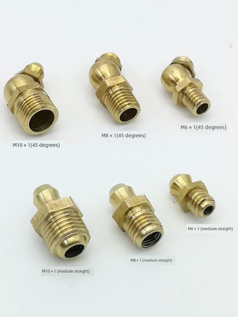 Oil nozzle National standard M6M8M10 straight 45 degree guide rail lubricating butter nozzle external thread rail slider oil injection nozzle