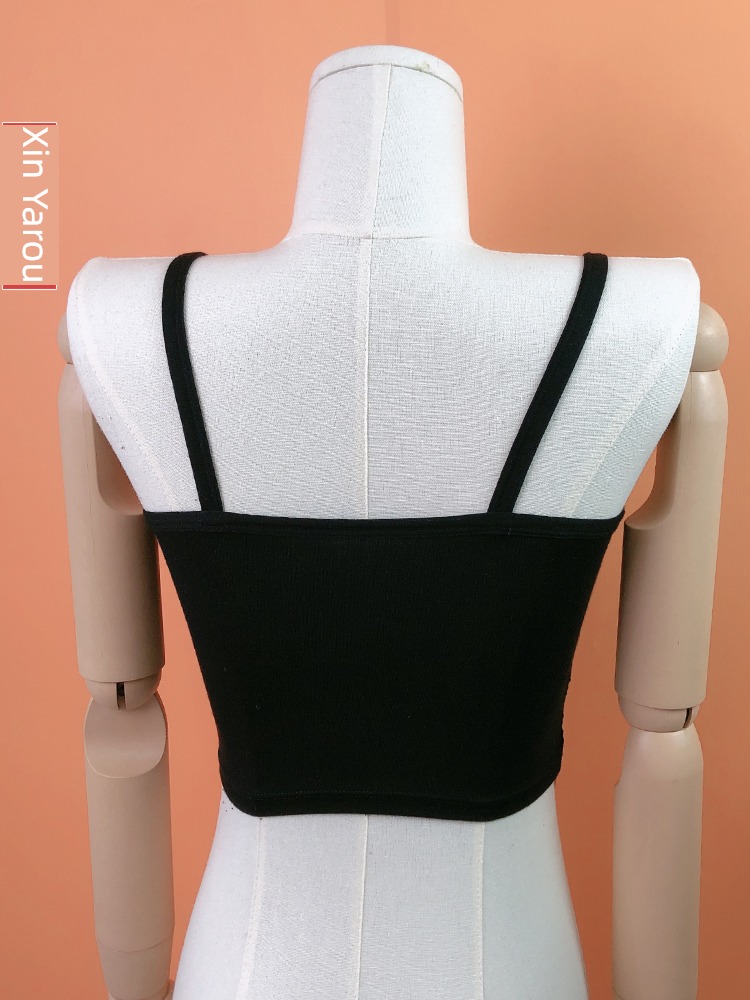 Beautiful back Light proof Lace white camisole Thin money undergarment covering the chest and abdomen