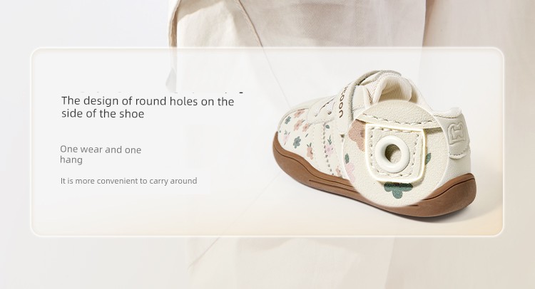 Toddler Shoes with Soft Soles, Autumn and Winter Retro Floral Walking Shoes for Little Girls, Functional Shoes for Boys — 37