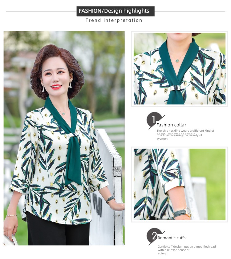 mom Foreign style Chiffon middle age female jacket Two summer wear