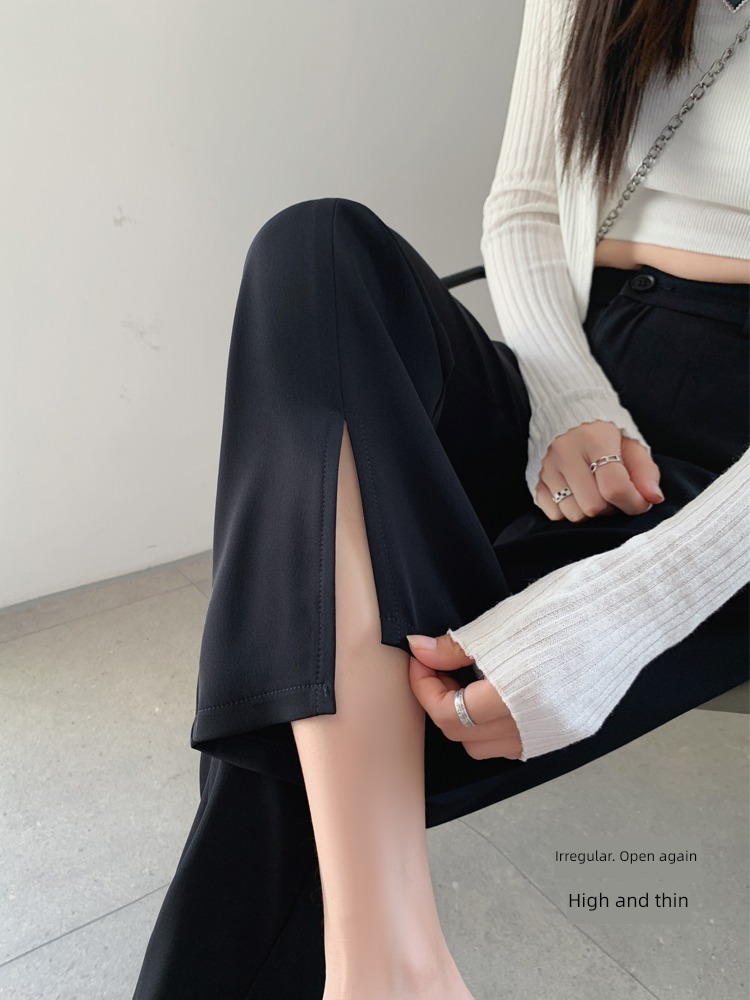 The new High waist Nine points 150cm Irregular Suit pants