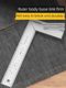 Deli angle ruler 90 degree stainless steel thickened 300mm woodworking decoration L-shaped ruler crooked ruler wide seat right angle ruler lean ruler
