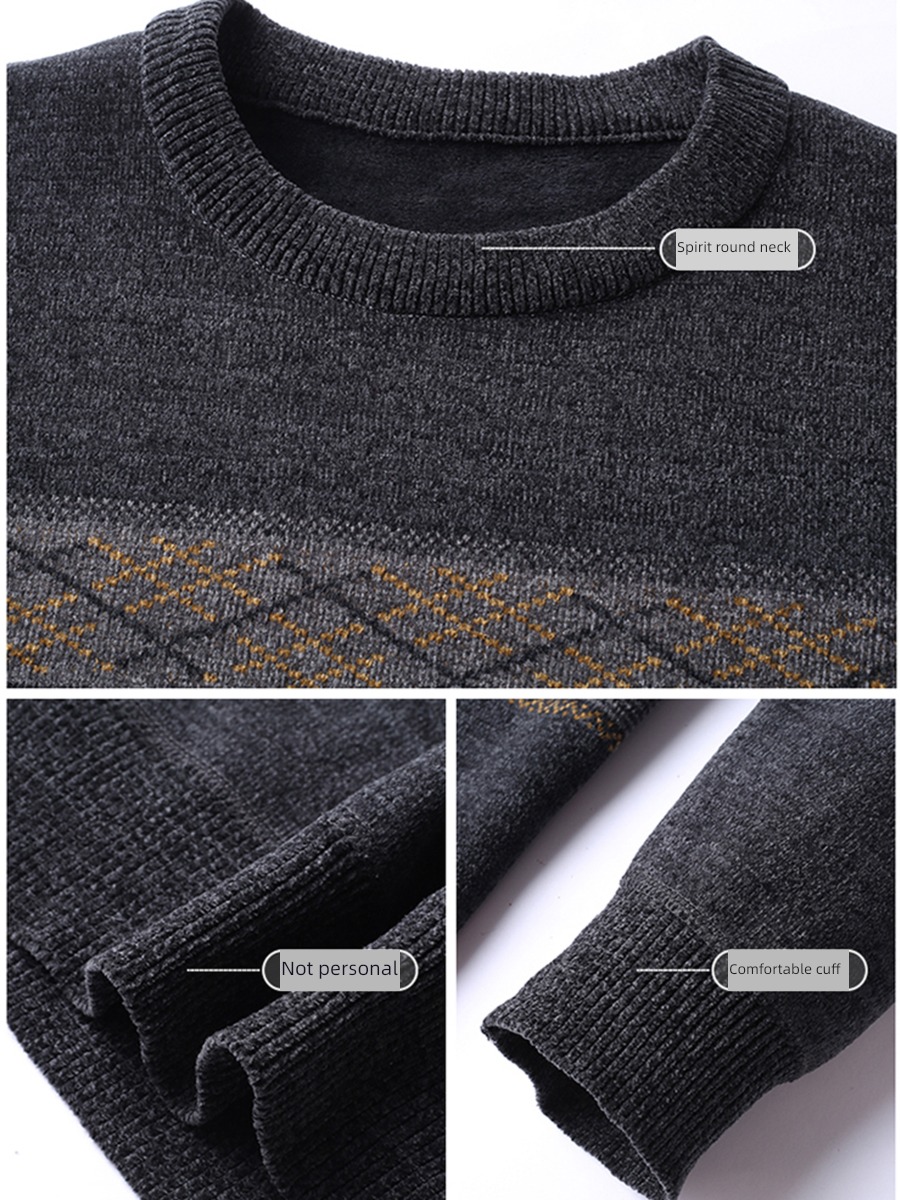 winter clothes Plush thickening Middle aged man Undershirt sweater