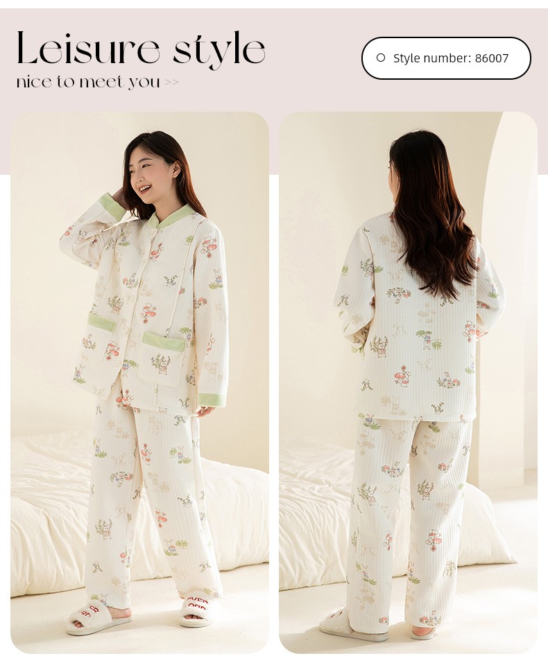 100% Pure Cotton Autumn and Winter 10A Antibacterial Maternity Wear, Class a Pure Cotton Air Cotton Layered Maternity Nursing Pajamas and Loungewear — 27