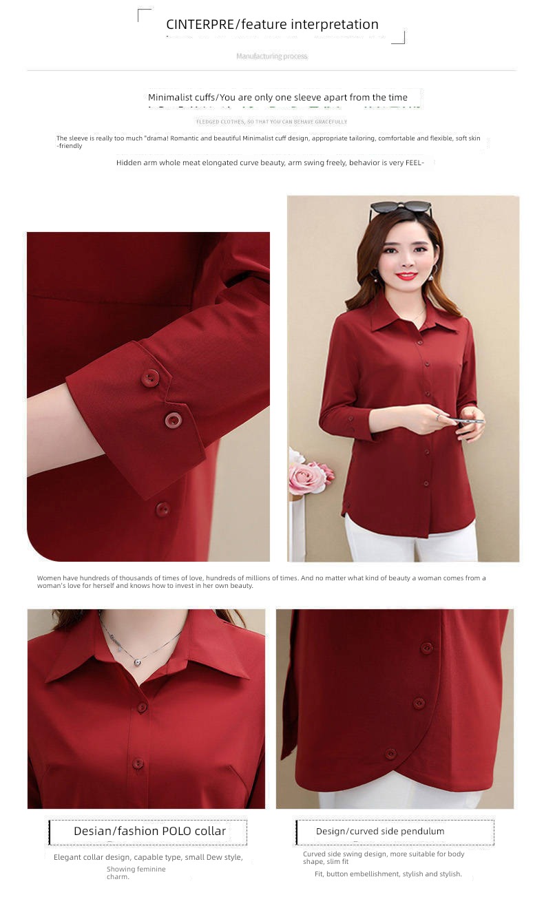 Age reduction Foreign style middle age shirt Long sleeve jacket Mother dress