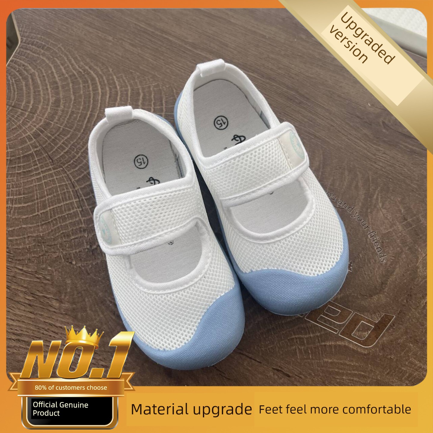 Kindergarten Indoor Shoes for Girls 2026 New Breathable Low-Top Soft-Soled Non-Slip Versatile Magic Tape White Shoes — 1