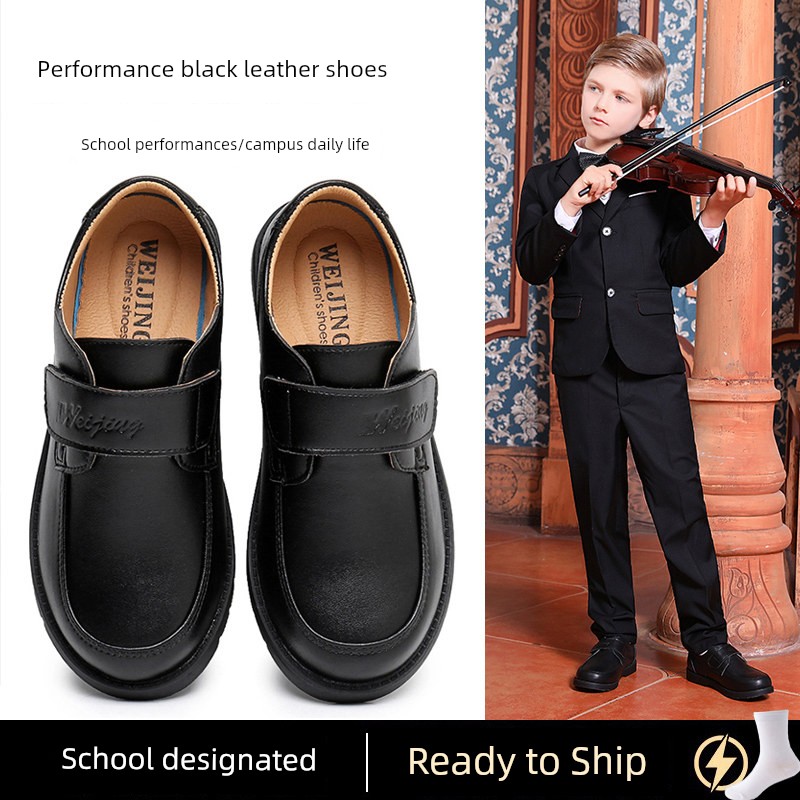 Boys' Performance Spring & Fall New Arrival Soft Bottom Student Leather Shoes — 5