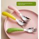 Children's forks do not hurt their mouths 316 stainless steel baby noodles forks and spoon set for special dining tableware