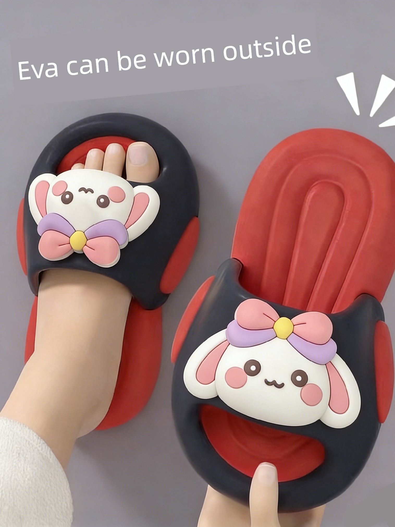 New Style Girls' Rabbit Slippers, Soft-Soled, Non-Slip, Suitable for Home and Outdoor Wear, Cute Summer Princess Slide Sandals — 2
