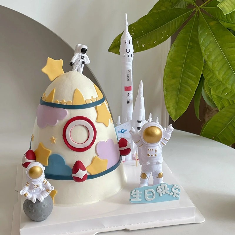 7-Piece Rocket Spaceship Cake Decorations