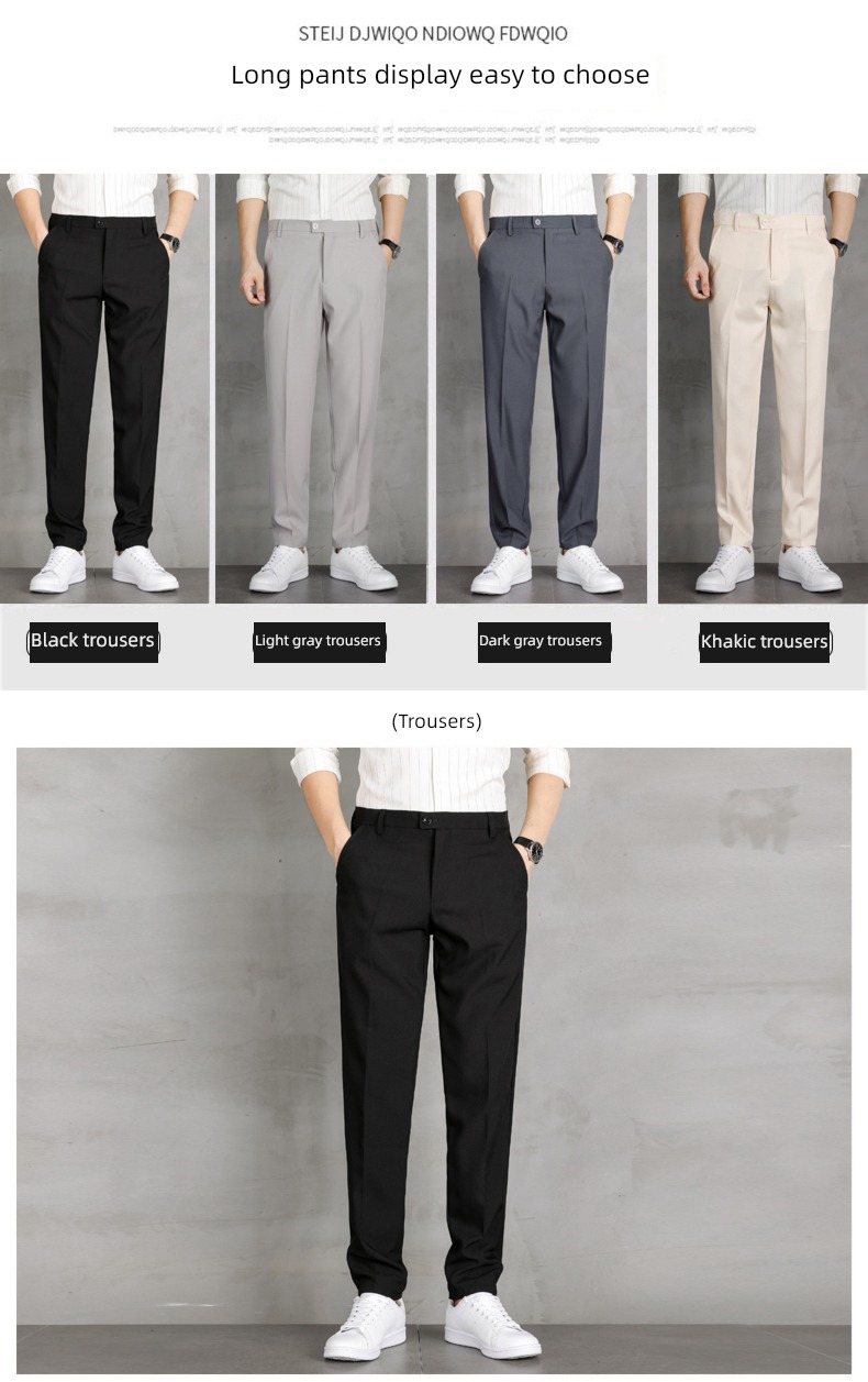 Spring and Autumn Nine points Men's style business affairs Plush suit trousers