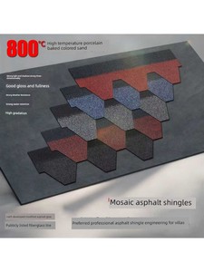 Self-Adhesive Asphalt Tiles Waterproof and Heat-Insulating Villa Roof Tiles, Tar Paper Tiles, Sun Protection and Noise R
