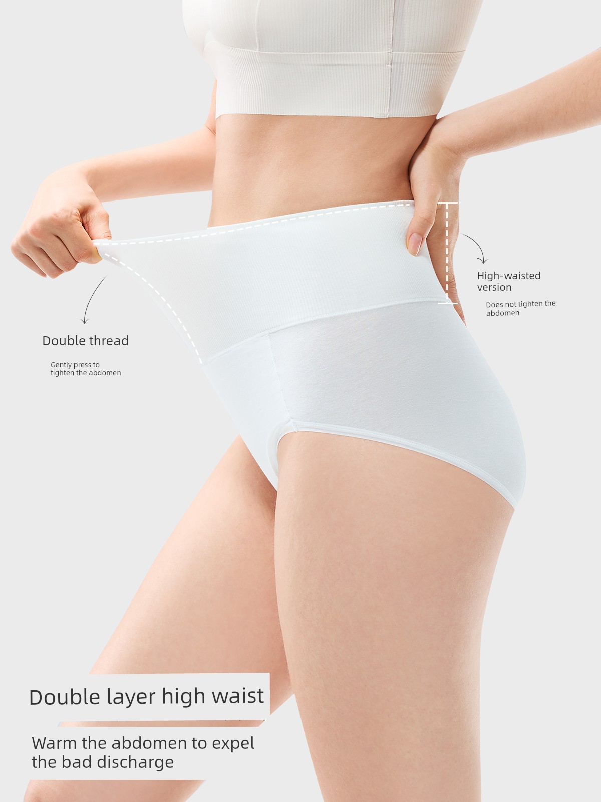Jq Jingqi Postpartum High-Waisted Cotton Panties, Non-Abrasive, Extended Crotch, Tummy Control, Specially Designed for Cesarean Section during the — 3