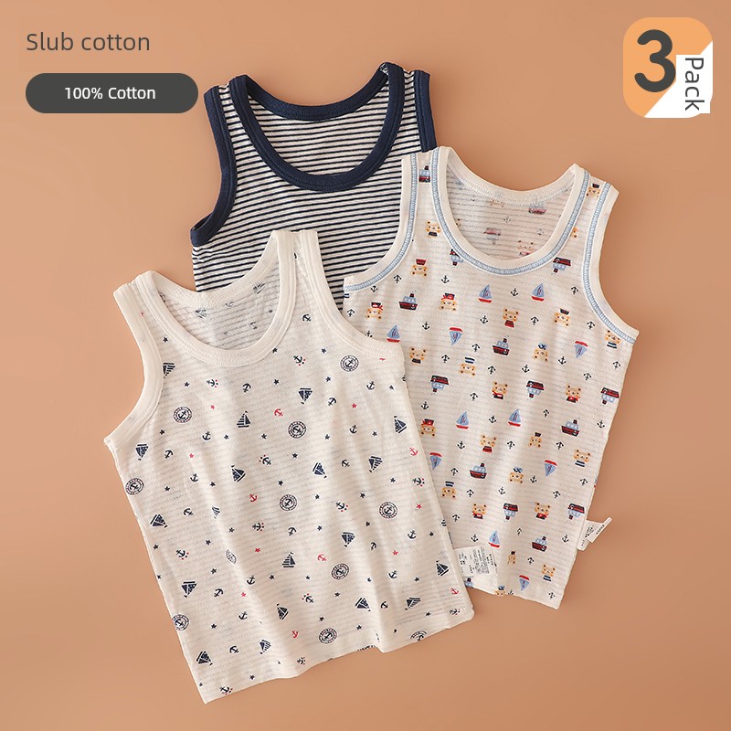 Summer Bottoming Shirt Sweat-Absorbent Breathable Hurdle Pure Cotton Vest — 5