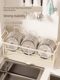 Narrow window sill storage rack bowl plate bowl bowl chopstick drain rack kitchen small storage bowl rack single layer bowl extremely narrow