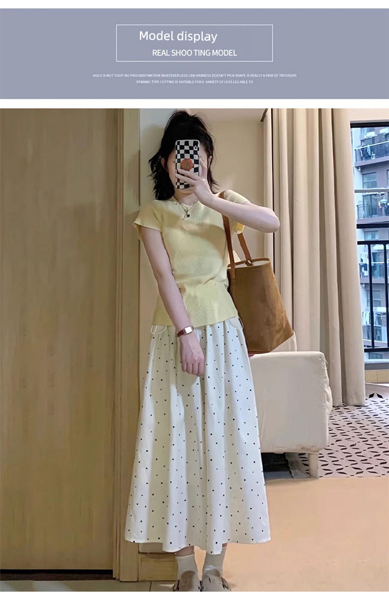 Maternity Pants for Summer, Thin Style for Outerwear, 2026 New Model, Polka Dot Skirt-Pants for Pregnant Women, No Belly Support, Drawstring Wide-Leg — 12