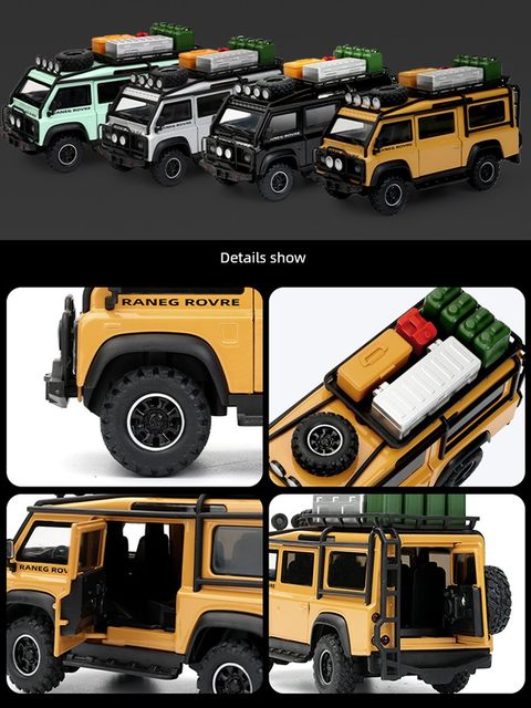 Land Rover Defender VAN Outdoor Camper Model Off-Road Vehicle Van Car Model Boy Toy Car Collection