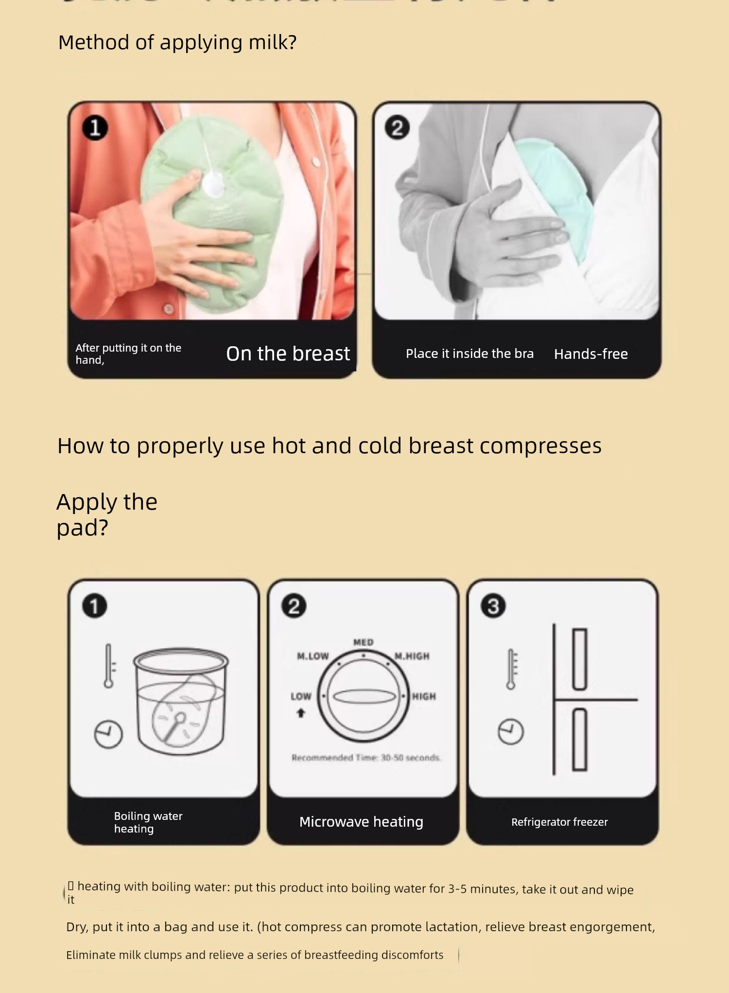 Breast Hot and Cold Compress Pads for Breast Swelling, Breast Compress for Milk Flow, Breast Cold Compress Patch, Magic Ice Pack for Postpartum Women to — 24