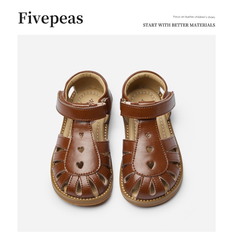 Fivepeas Cowhide Summer Lolita Children's Sandals — 7