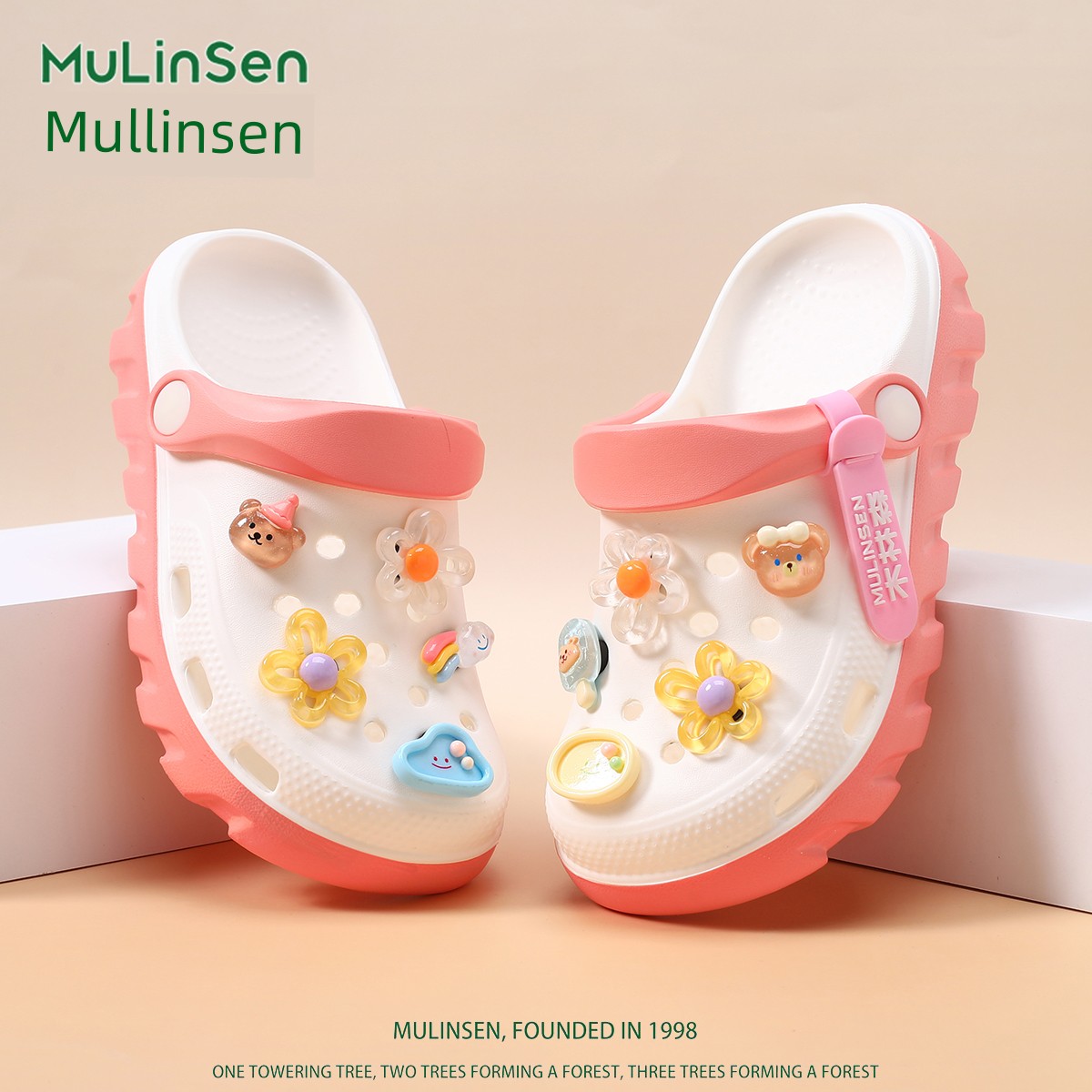 Mlskms-Vautid Girl Hole Shoes New Arrival Outdoor Non-Slip Kids Slippers Cherry Blossom Sandals Baby Girl Beach Shoes — 6