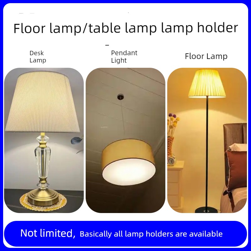E27 Screw Base Table Lamp Holder Floor Lamp E14 Lamp Socket Accessories Pendant Lamp Showroom Cassette Lamp Socket Embedded Type