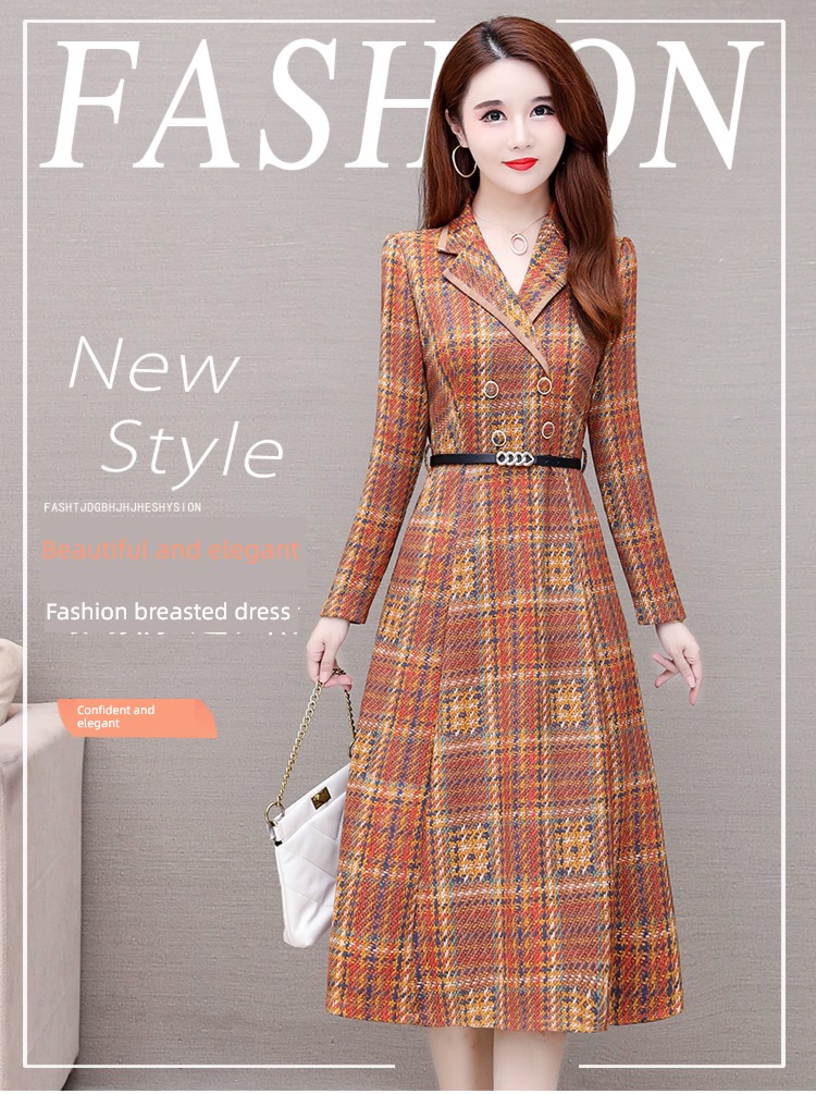 Autumn and winter Celebrity temperament Goddess Wool Dress
