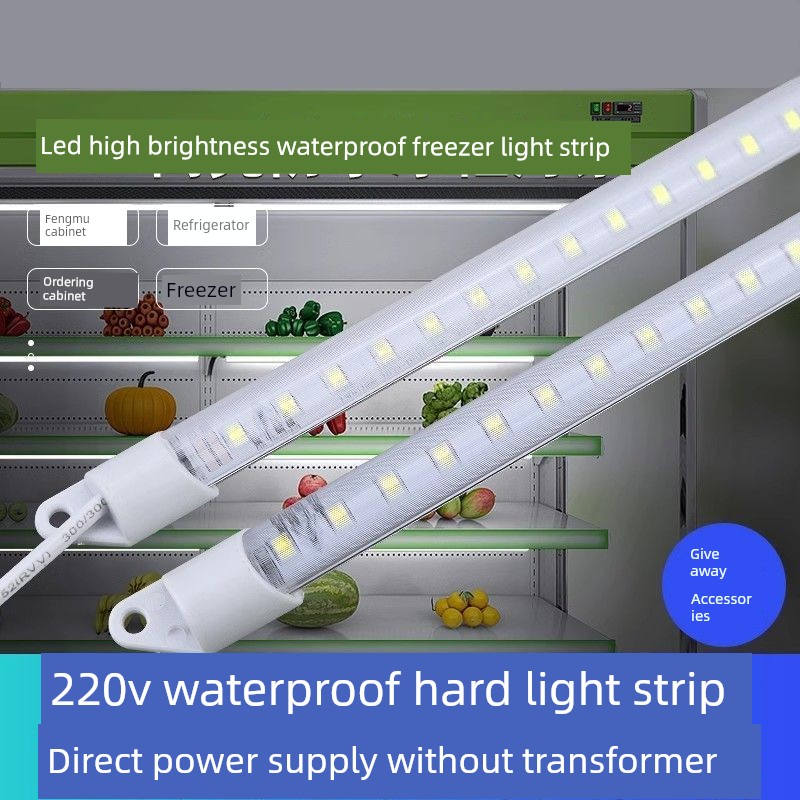 220V Direct Plug-In Refrigerator Display Cabinet Light Strip Led Light Strip Long Strip Fish Tank Freezer Super Bright Lighting Strip